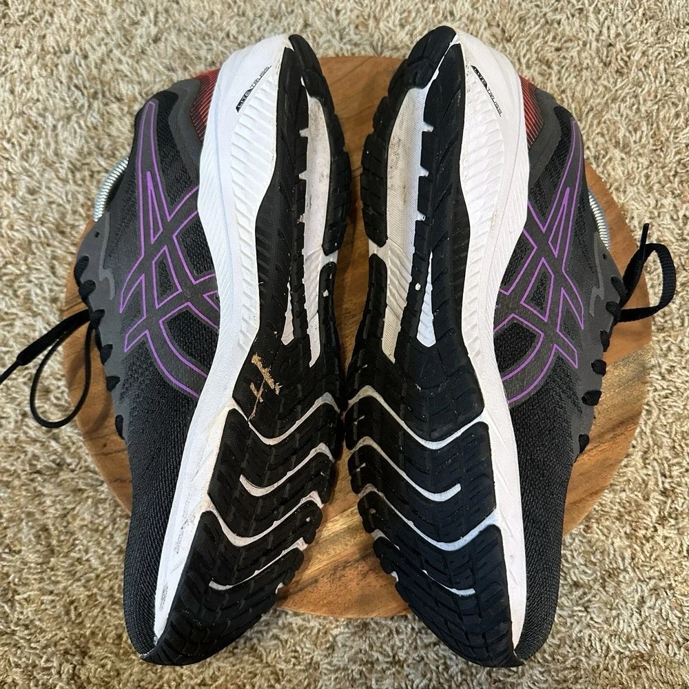 Asics GT-1000 Running Shoes Womens 11 FlyteFoam GEL Lite Truss Black Purple Red